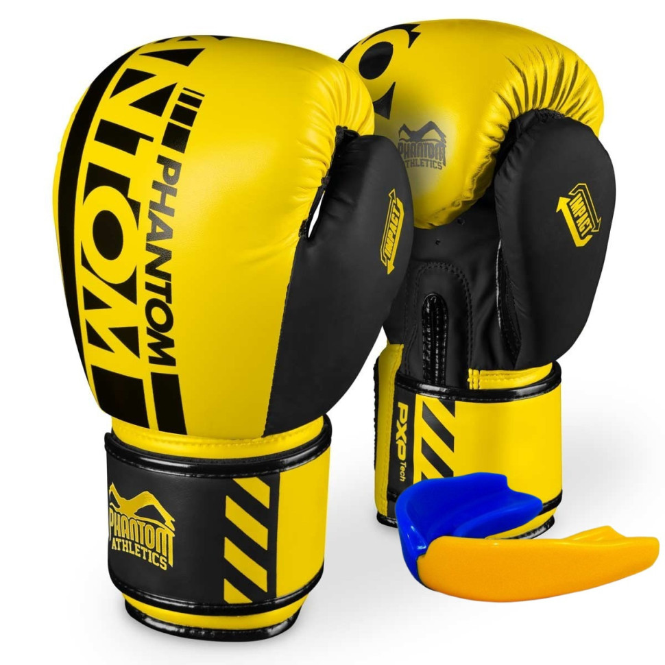 Боксерские перчатки APEX Neon Phantom PHBG2885-10 Yellow 10 унций (капа в подарок)