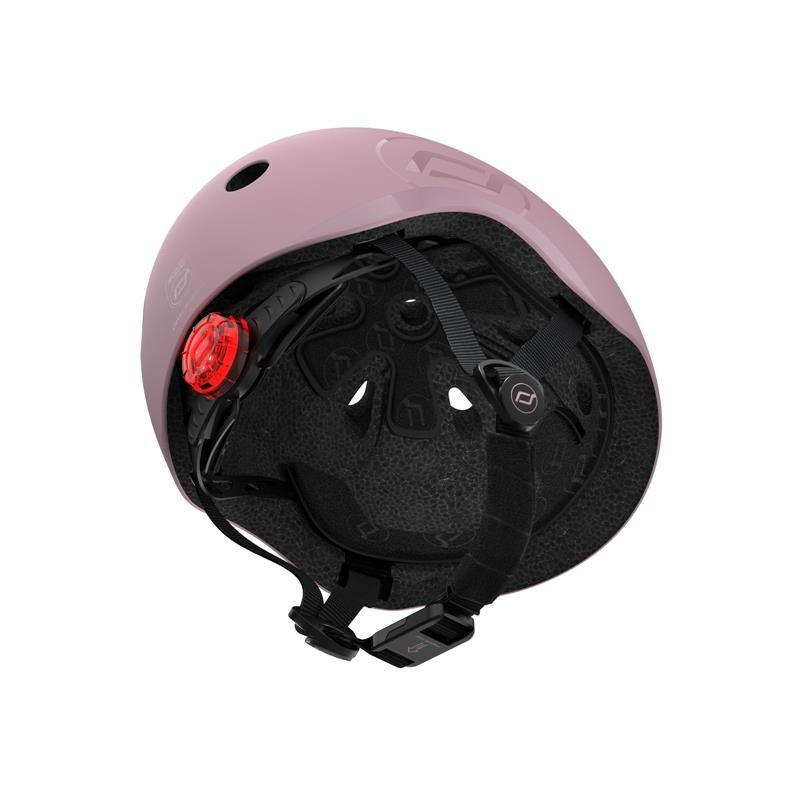 Шолом захисний дитячий Scoot and Ride SR-190605-WILDBERRY, пастельно-бузковий з ліхтариком 51-53см