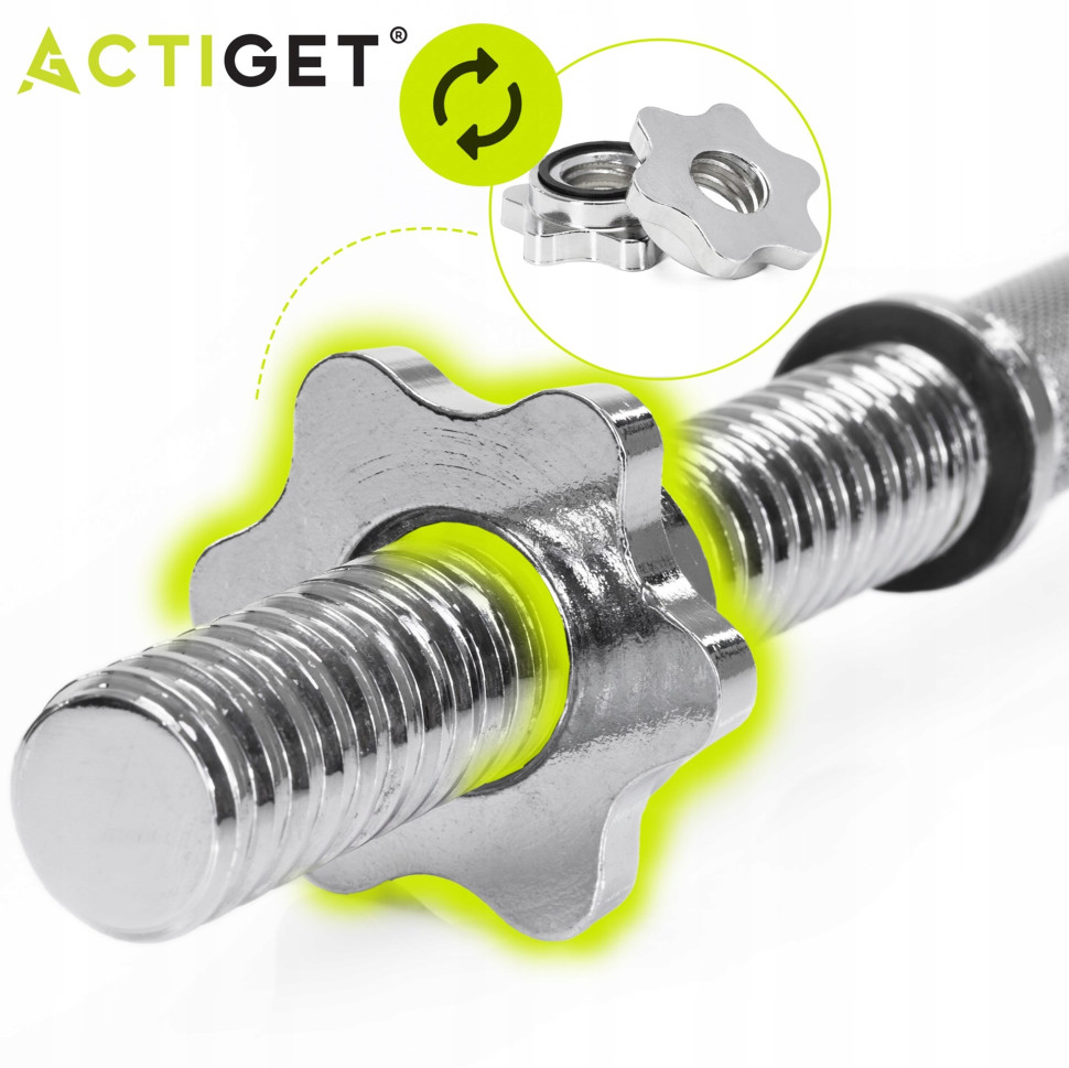 Гриф гантельный Actiget ACT0003 сталь 48 см 28 мм, до 80 кг