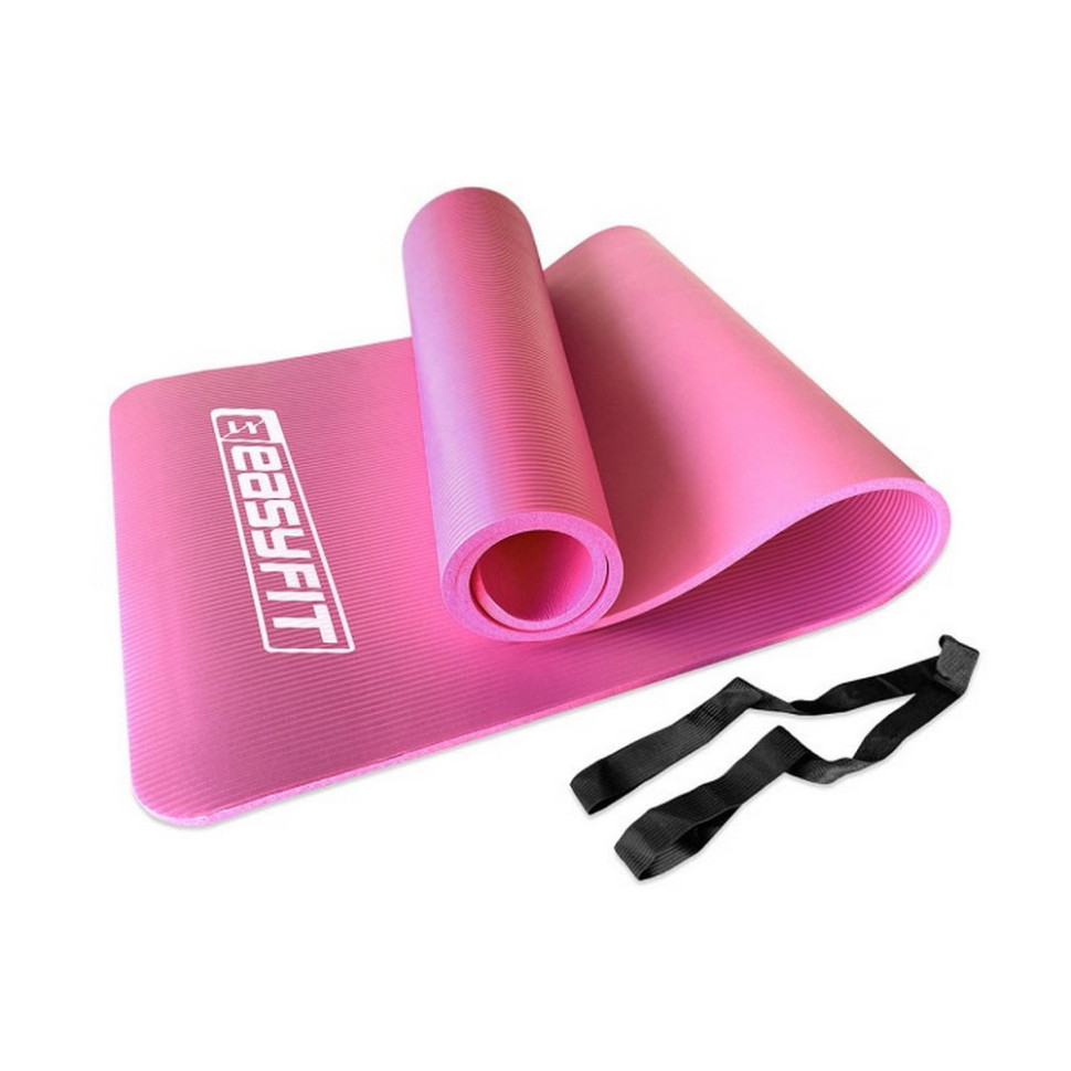 Килимок для фітнесу та йоги EasyFit EF-1919-P, NBR 10 мм, рожевий