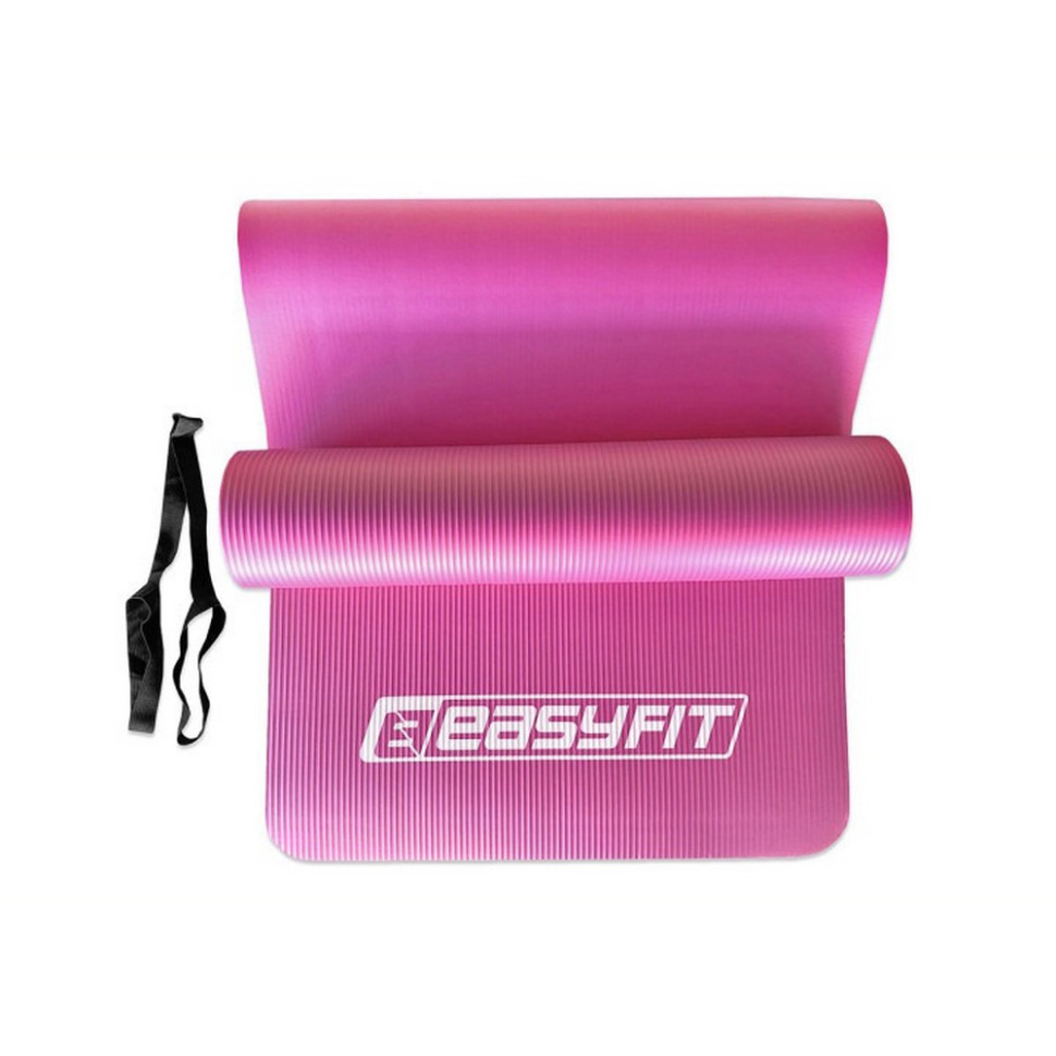 Килимок для фітнесу та йоги EasyFit EF-1919-P, NBR 10 мм, рожевий