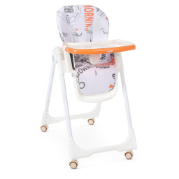 Стільчик для годування Bambi M 5673-7, 5-ти точковий, екошкіра, помаранчевий