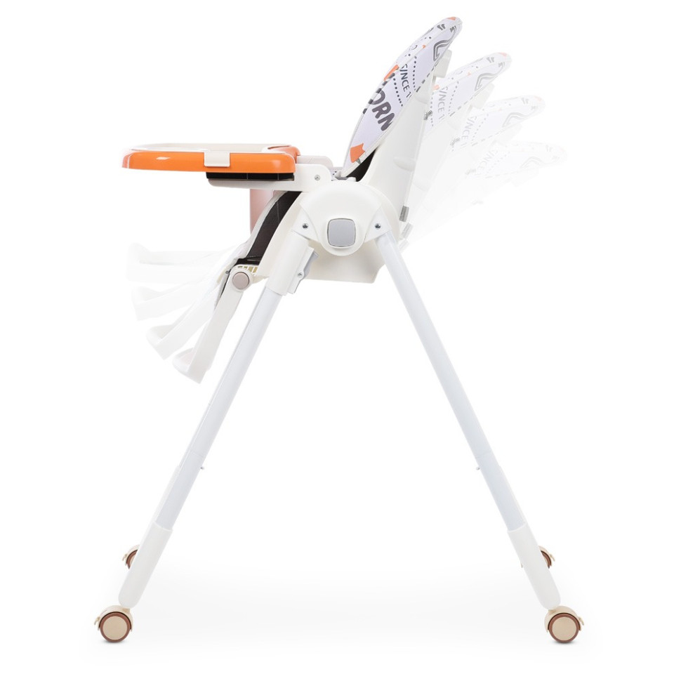 Стільчик для годування Bambi M 5673-7, 5-ти точковий, екошкіра, помаранчевий