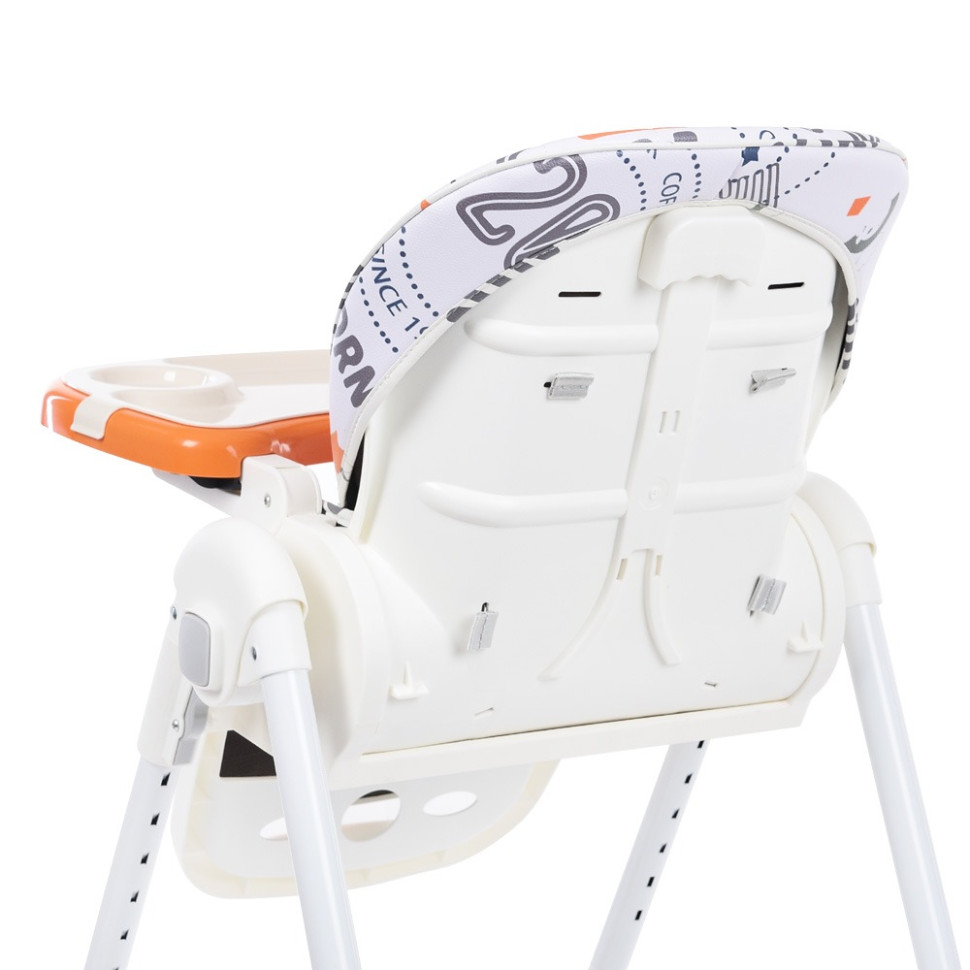 Стільчик для годування Bambi M 5673-7, 5-ти точковий, екошкіра, помаранчевий