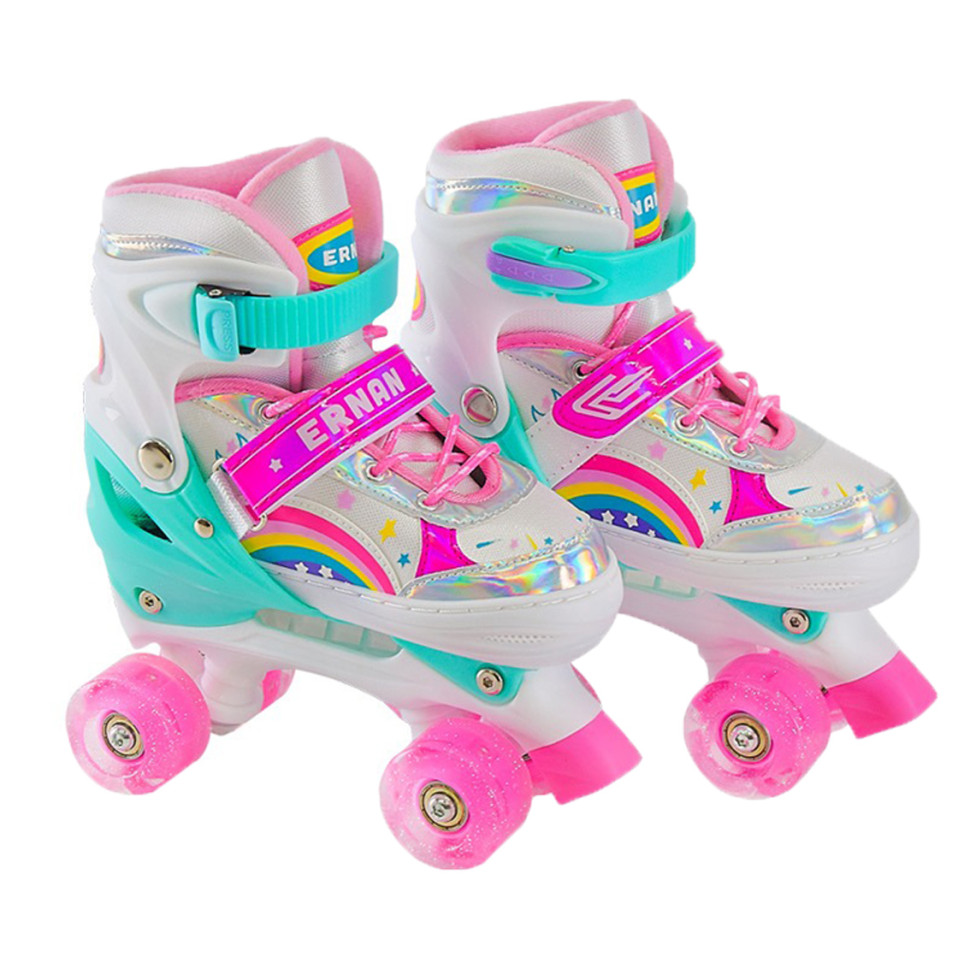 Детские ролики квады Bambi RL2409(Turquoise) светящиеся колеса, бирюзовый, L (39-42) 