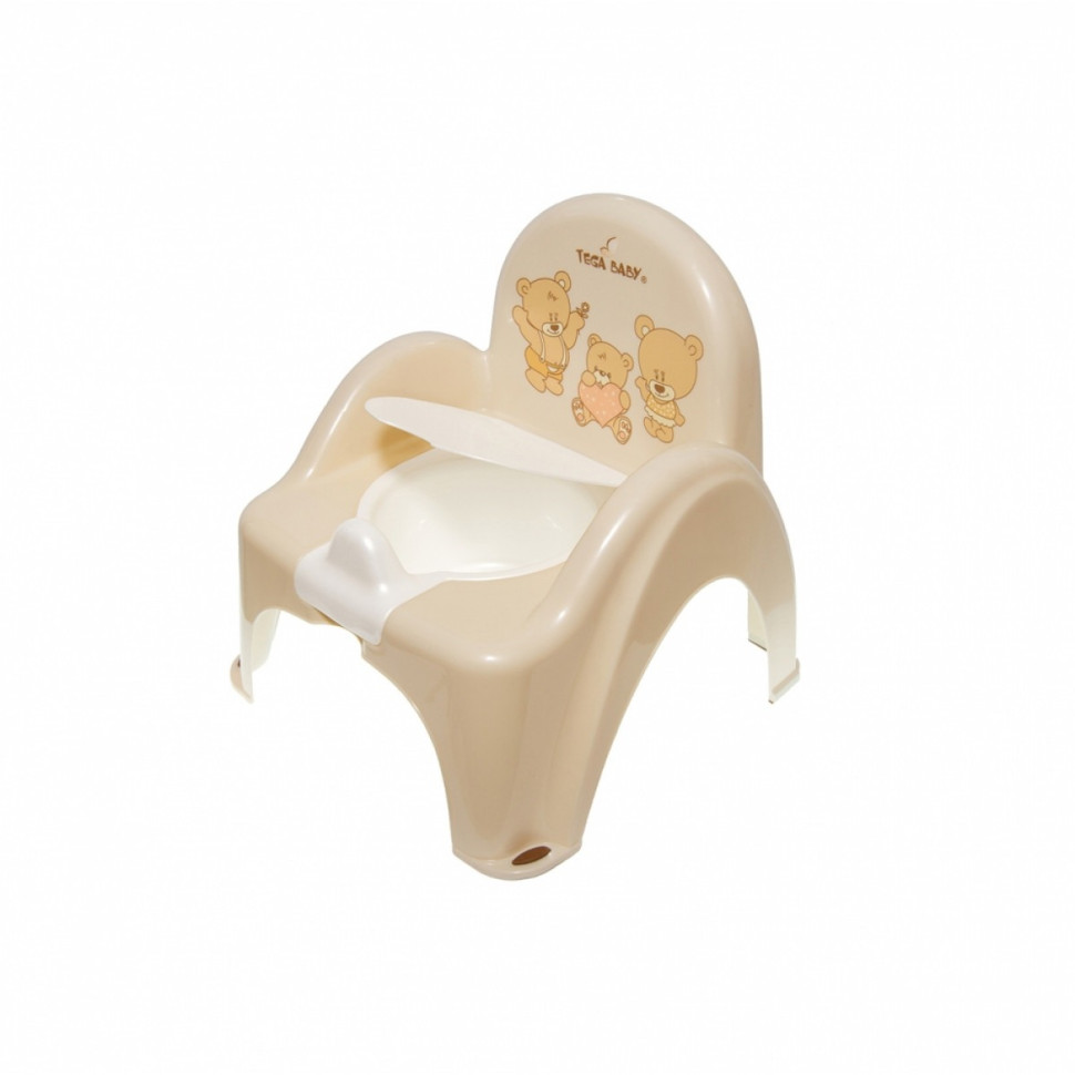 Горщик дитячий крісло Ведмедик Tega Baby PO-043-119 музичний, бежевий