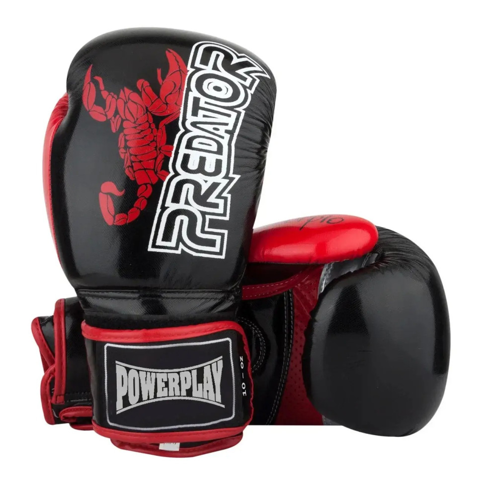 Боксерские перчатки Scorpio PowerPlay PP_3007_10oz_Black, Черные карбон 10 унций