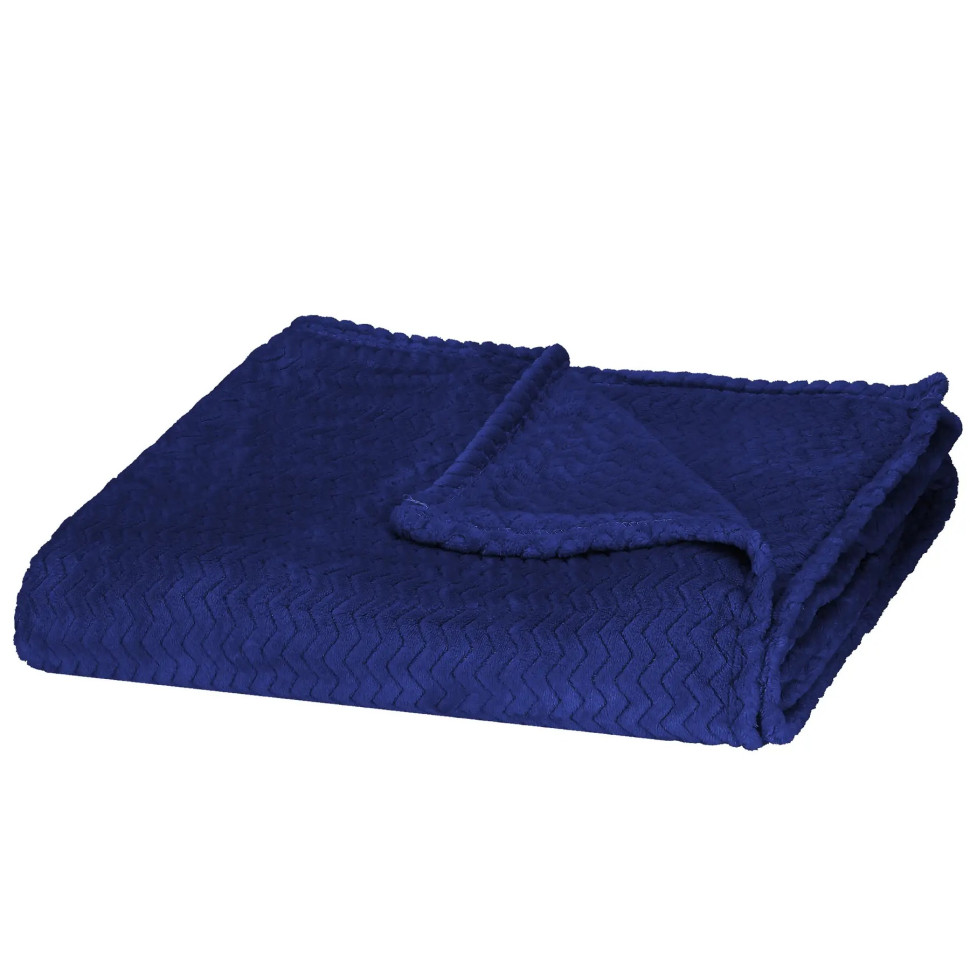 Плед-покрывало Extra Soft Springos HA7158 темно-синий 200x220 см
