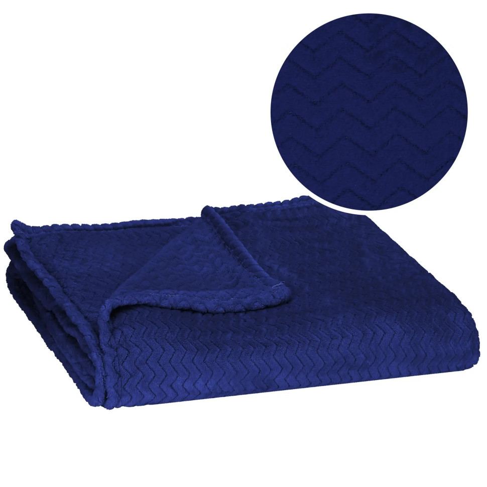 Плед-покрывало Extra Soft Springos HA7158 темно-синий 200x220 см