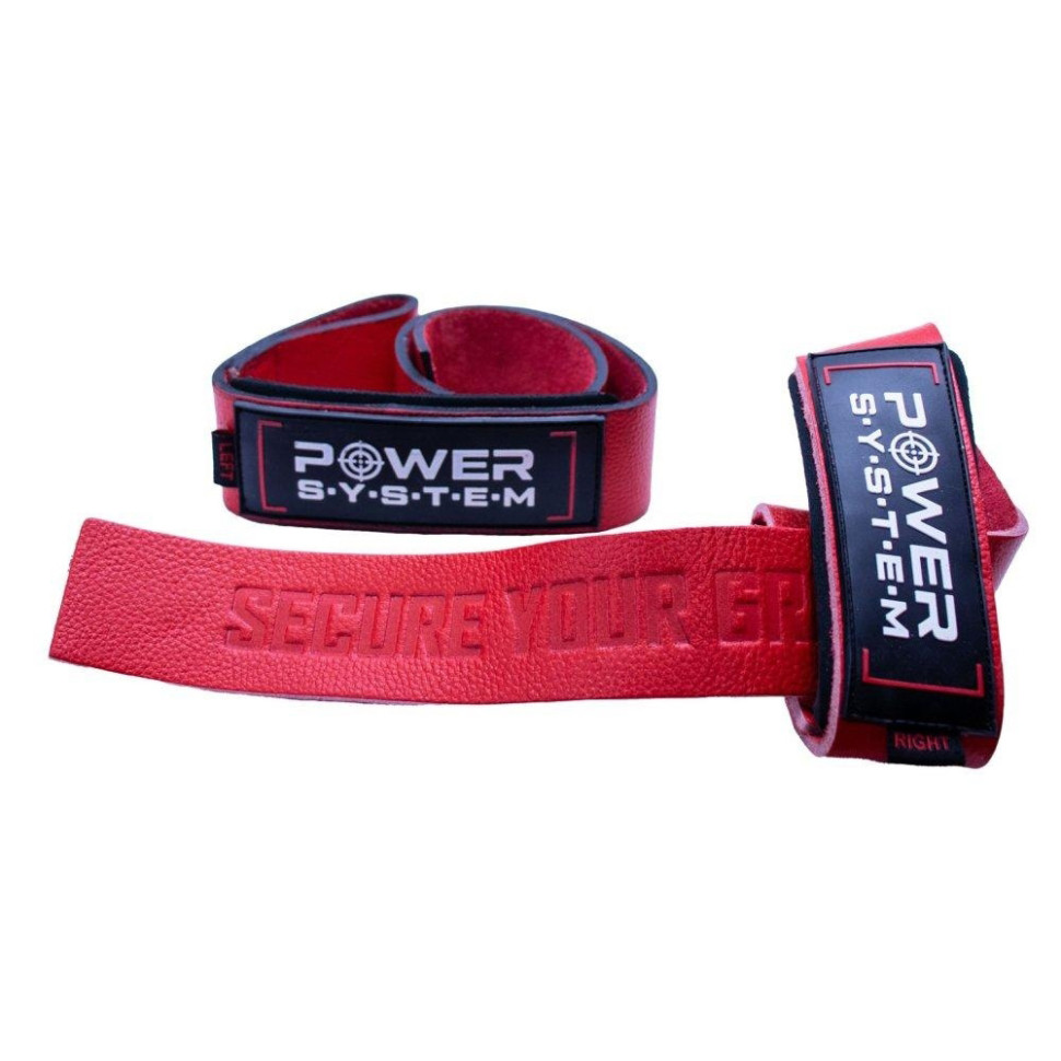 Ремені для тяги PS-3320 Leather Straps Power System 3320RD-0 Red