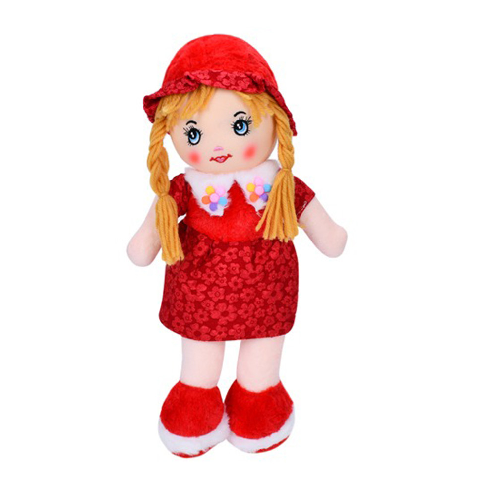 Детская игровая кукла Bambi FG240408152A-1(Red) 38 см, мягконабивная, петелька