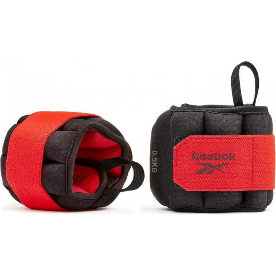 Обважнювачі зап'ястя Flexlock Wrist Weights Reebok RAWT-11260 чорний, червоний 0.5 кг