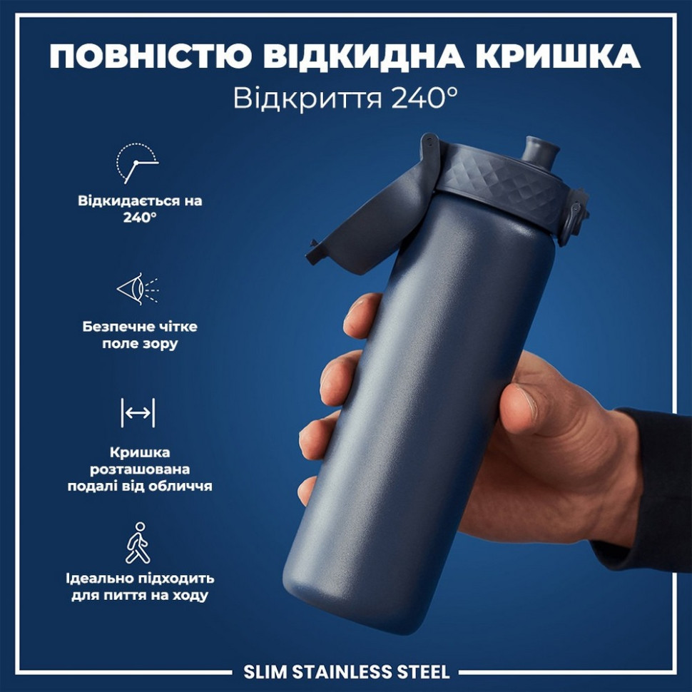 Пляшка для води металева Stainless Steel ION8 I8SS600ANAVY 600 мл, Ash Navy