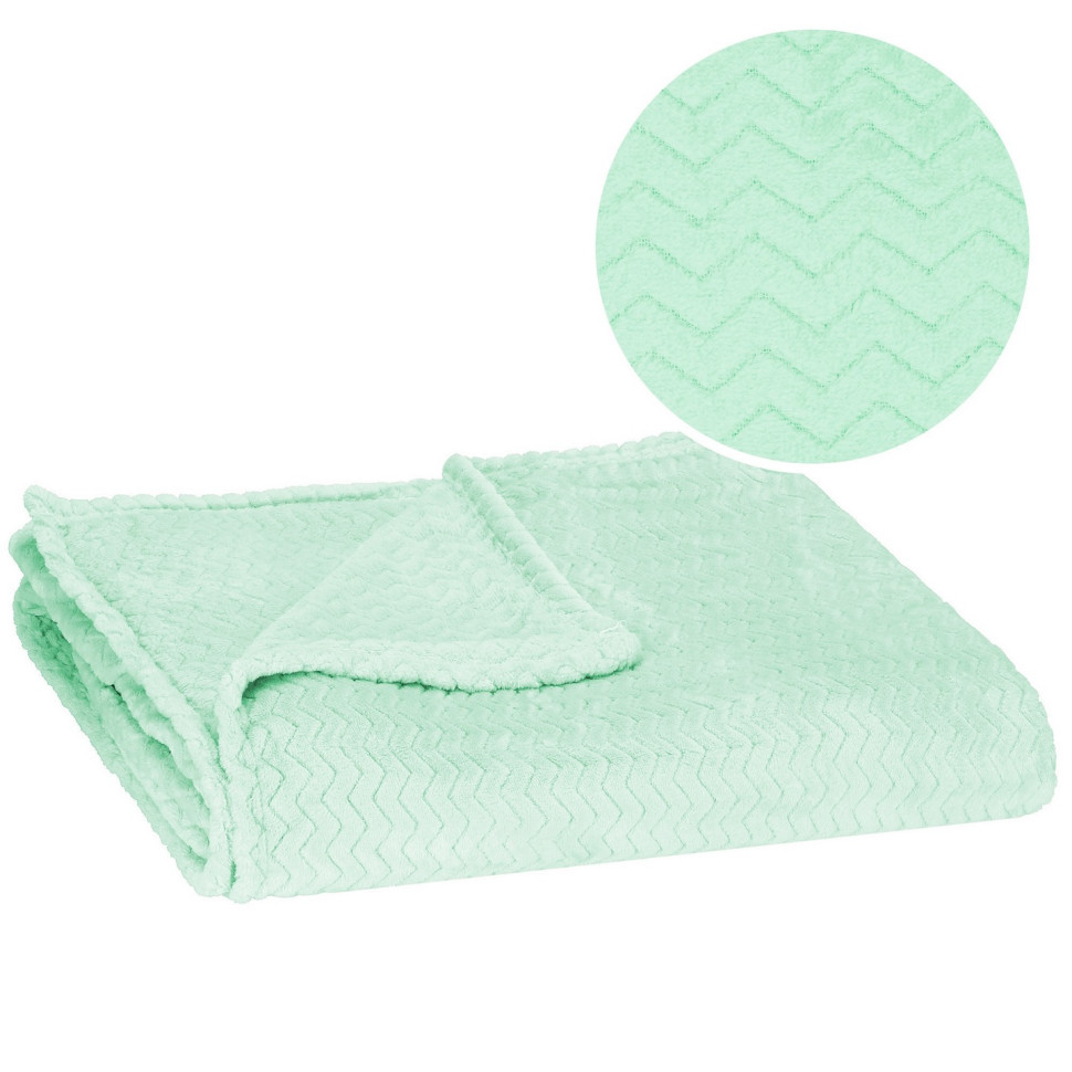 Плед-покрывало Extra Soft Springos HA7121 мятный 70 x 160 см