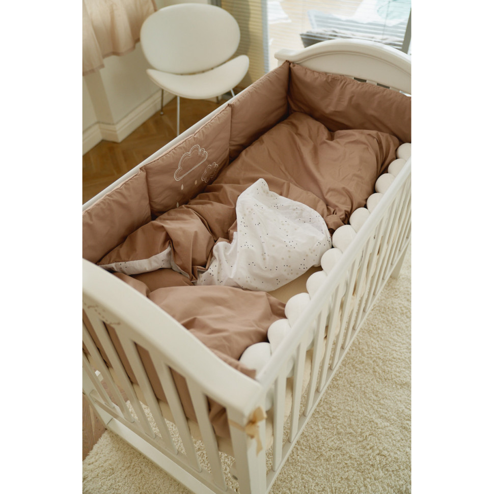 Комплект постельного белья в кроватку Fluffy Puffy Mocca Twins 4076-TFP-201, 7 элементов