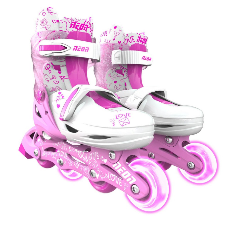 Дитячі ролики Inline Neon NT07P4 колеса що світяться, розмір 30-33, рожевий
