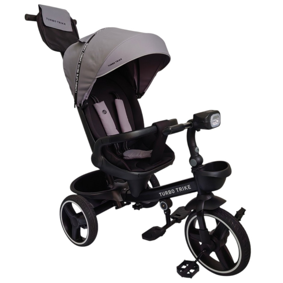 Велосипед детский трехколесный Turbo Trike MT 1002-1 Smart Grey с родительской ручкой