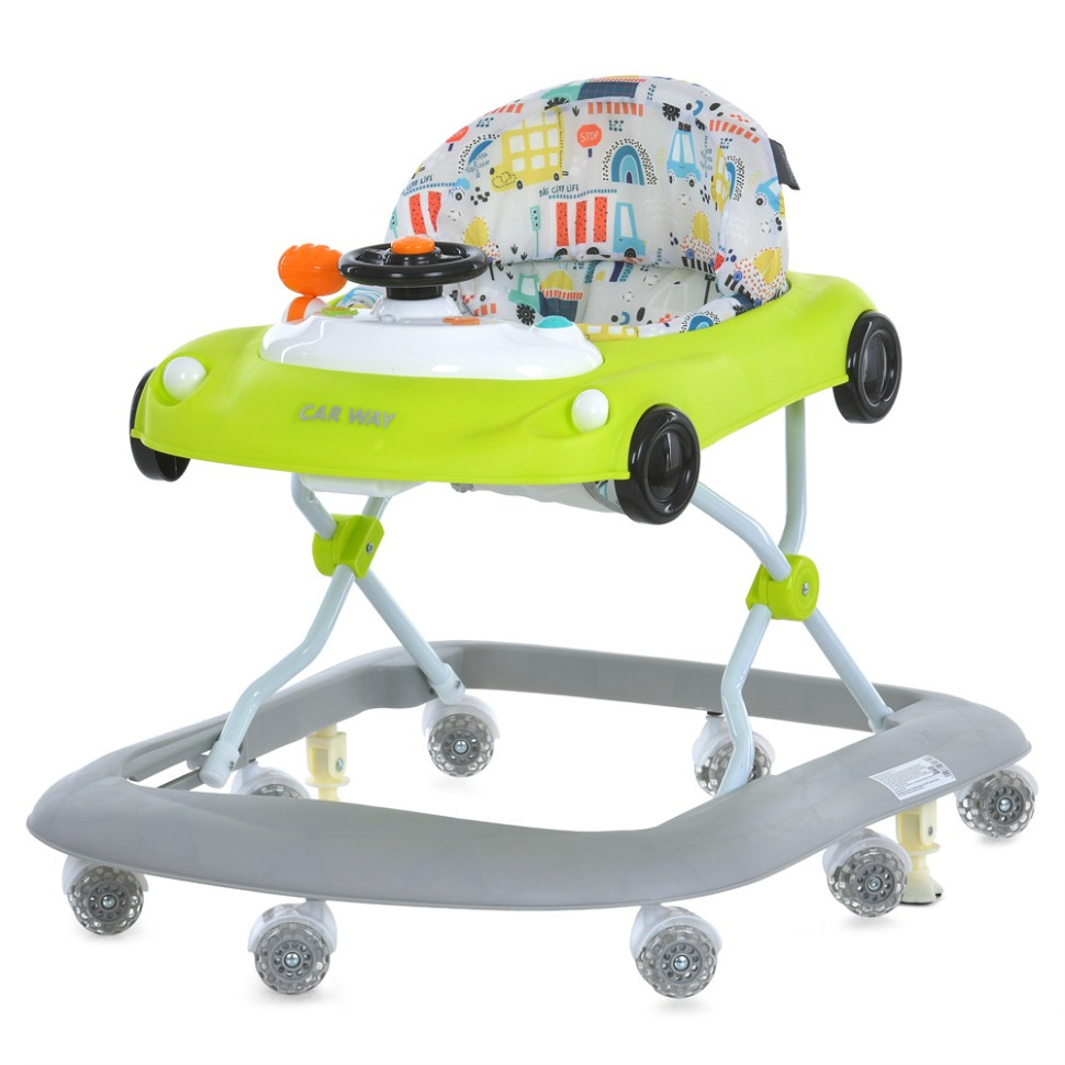Детские Ходунки Car way El Camino ME 1216 Green-Gray, музыка, свет