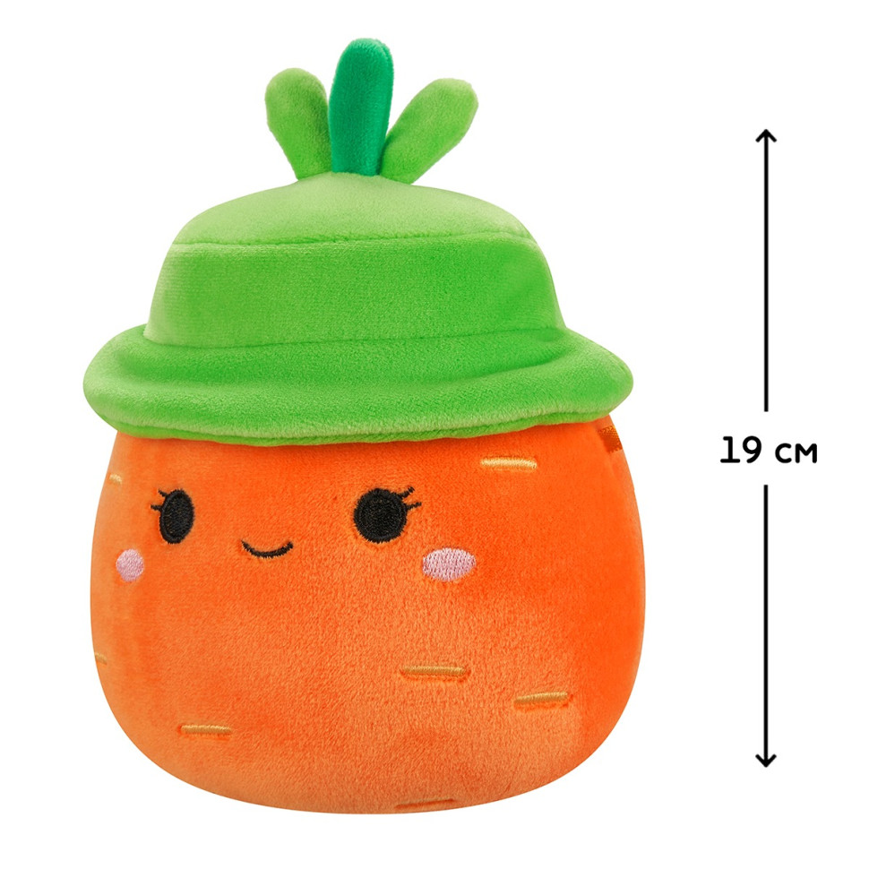 Детская мягкая игрушка Морковка Каролина в шляпе Squishmallows SQER01214, 19 см