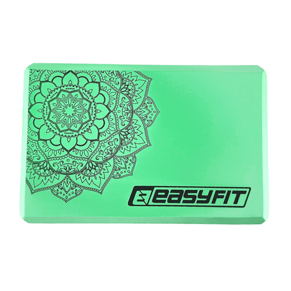 Блок для йоги з малюнком EasyFit EF-1819-M, EVA, м'ятний