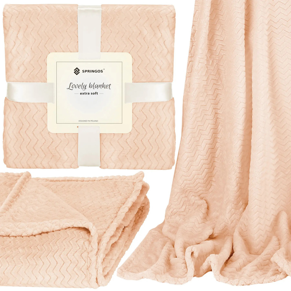 Плед-покрывало Extra Soft Springos HA7160 кремовый 200x220 см