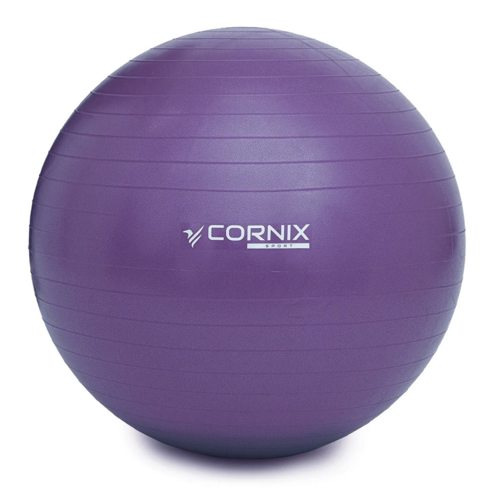 М'яч для фітнесу (фітбол) Cornix XR-0016 Violet 55 см, Anti-Burst