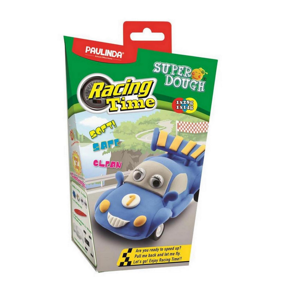 Масса для лепки Paulinda Super Dough Racing time Машинка синяя инерционный механизм PL-081161-1