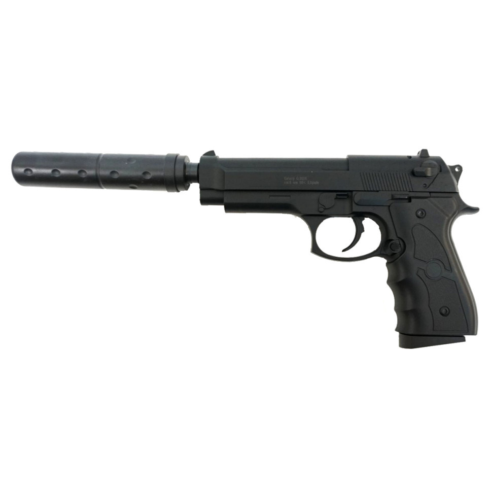УЦІНКА! Дитячий пістолет на кульках Galaxy Beretta 92 G052A-UC з глушником, пластик