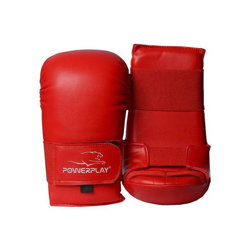 Рукавички для карате PowerPlay PP_3027_L_Red, Червоні, L (капа в подарунок)