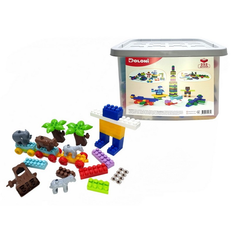 Детский блочный конструктор Doloni 013999/03 в пластиковом боксе, 252 детали