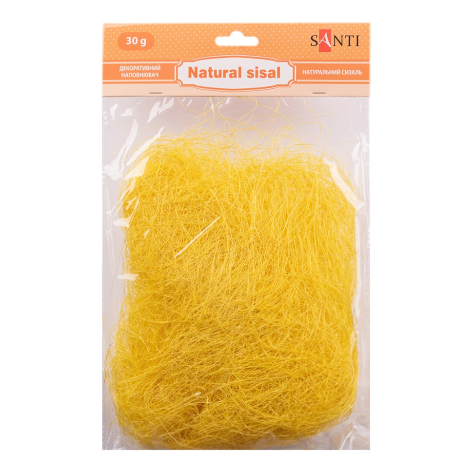 Декоративный наполнитель Сизаль Santi 742781 натуральный, 30 грамм, желтый