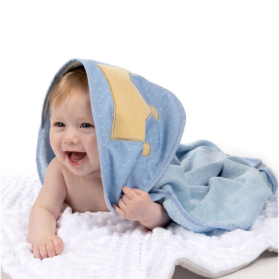 Детское полотенце после купания King Canpol babies 26/800_blu с капюшоном  85x85 см