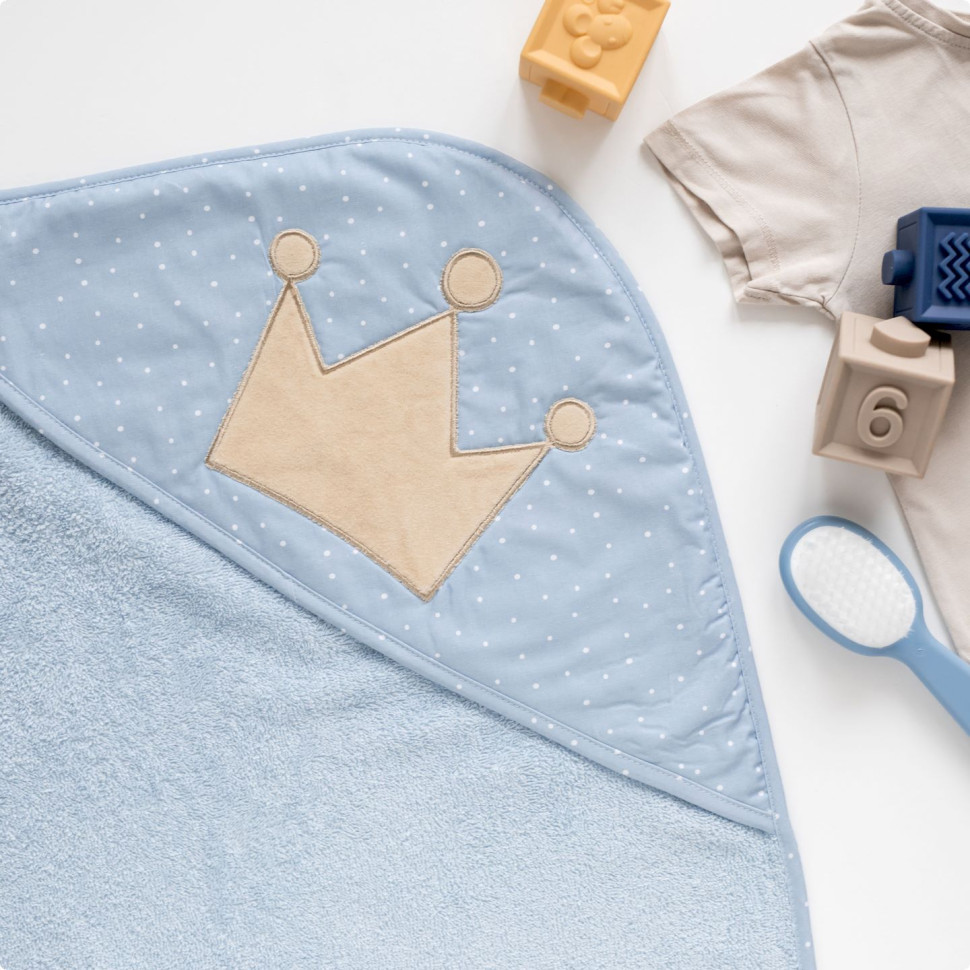 Детское полотенце после купания King Canpol babies 26/800_blu с капюшоном  85x85 см