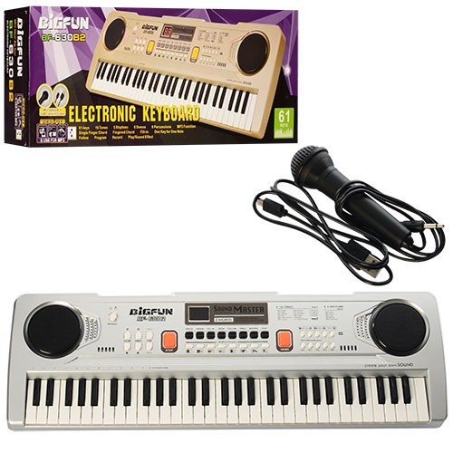 Дитяче піаніно-синтезатор Bambi BF-630B2 USB, MP3 61 клавіша, мікрофон