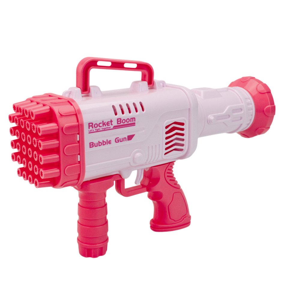 Генератор мыльных пузырей Бластер Bambi 009(Pink) 1 емкость с мыльной жидкостью и тарелочка