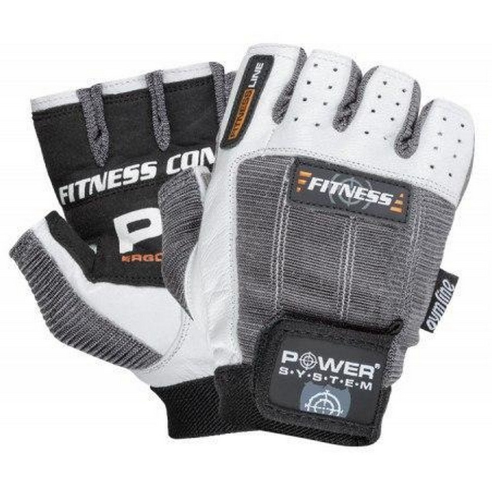 Перчатки для фитнеса Fitness Power System PS-2300_XL_Grey-White, XL 21 см
