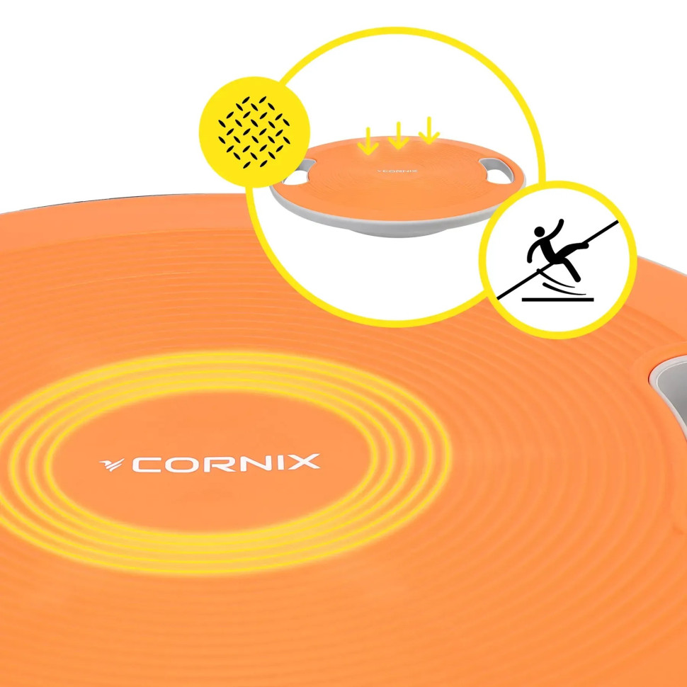 Балансувальна платформа Cornix XR-0444 кругла, пластикова, Помаранчевий/Сірий
