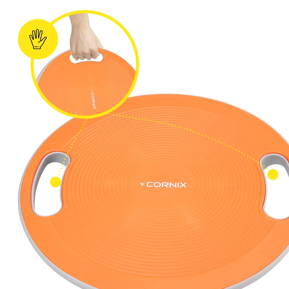 Балансувальна платформа Cornix XR-0444 кругла, пластикова, Помаранчевий/Сірий