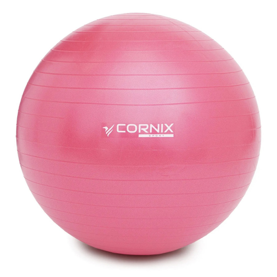 М'яч для фітнесу (фітбол) Cornix XR-0017 Pink 55 см, Anti-Burst