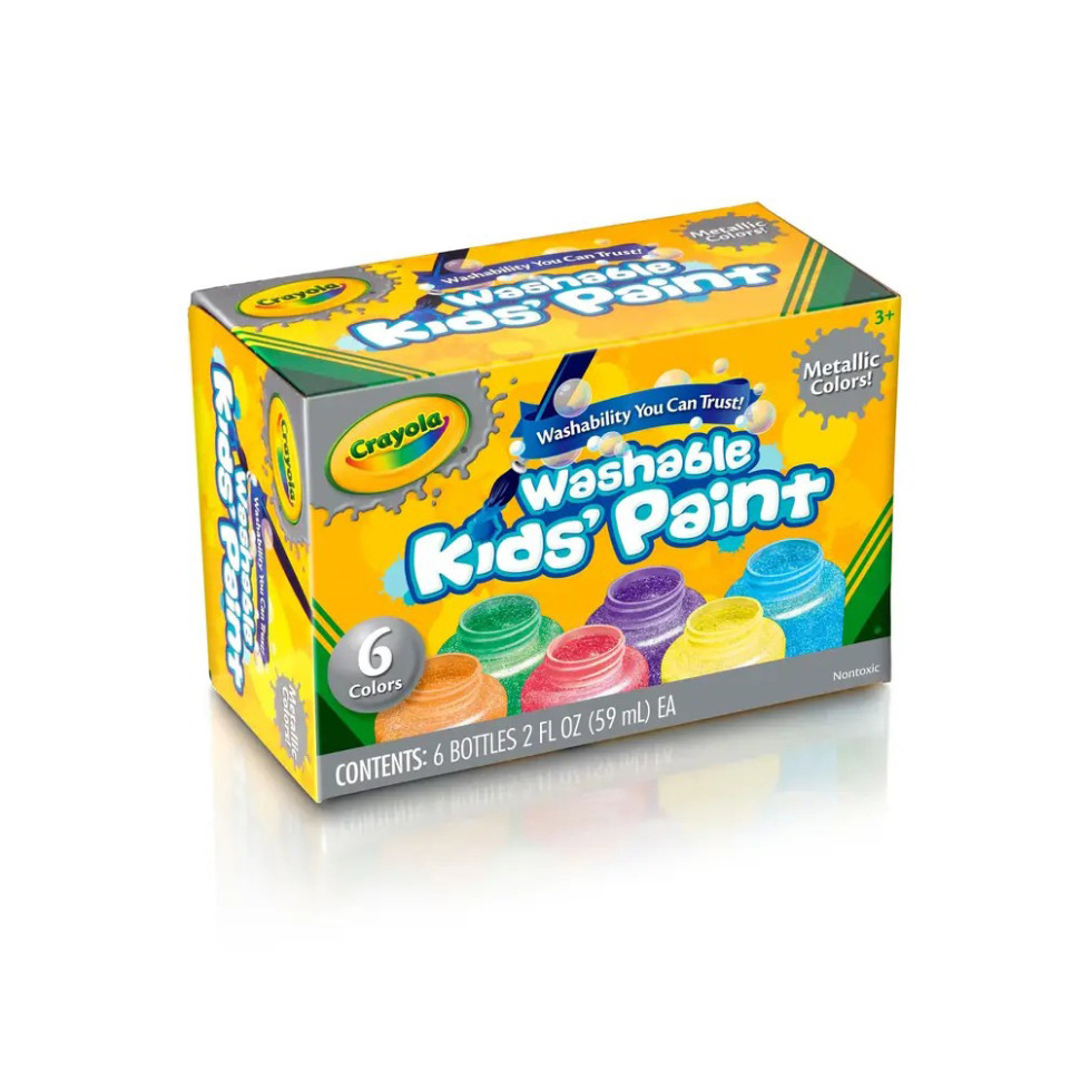 Дитячий набір фарб Metallic Crayola 256328.006 у баночках 6 шт
