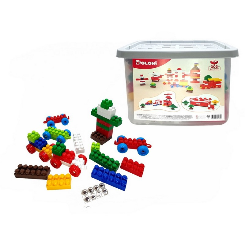 Детский блочный конструктор Doloni 013999/04 в пластиковом боксе, 303 детали