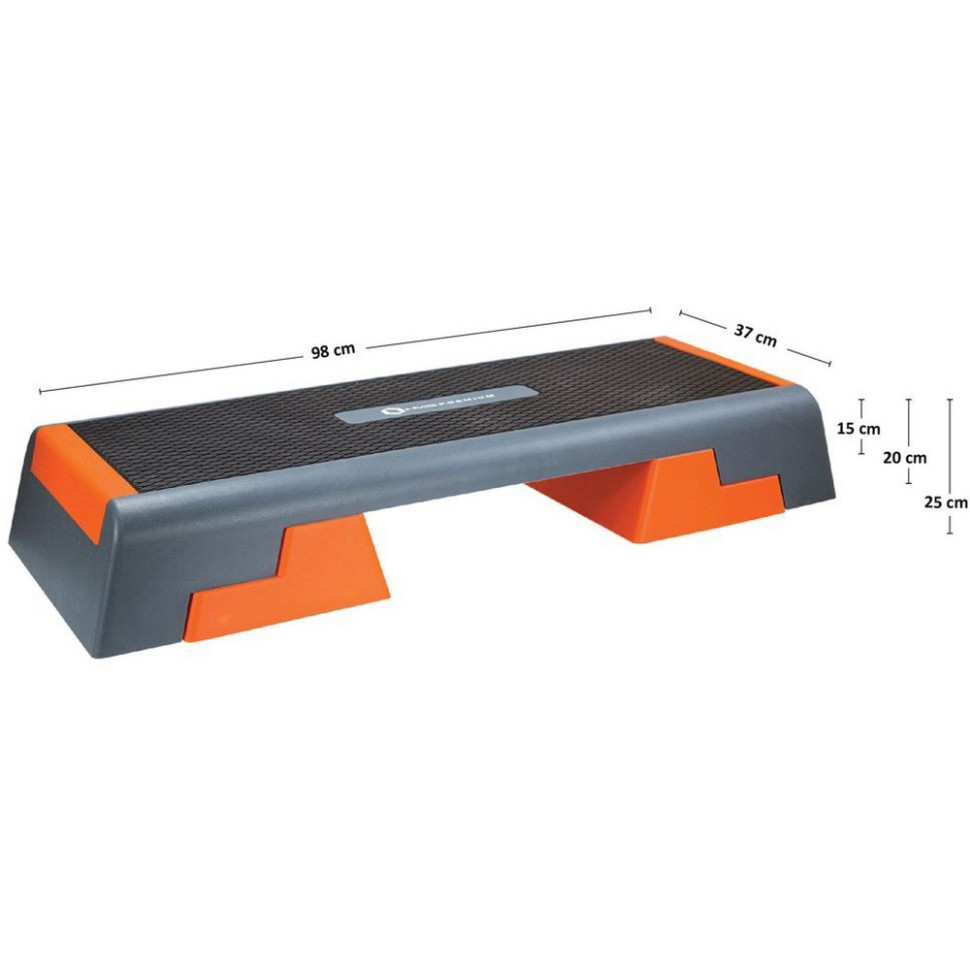 Степ-платформа 2-ступенева Step AS007 HMS 5907695522136 сіро-помаранчева
