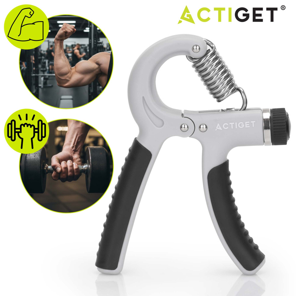 Еспандер кистьовий з регульованим навантаженням Actiget ACT0052 Grey/Black 20-50 кг