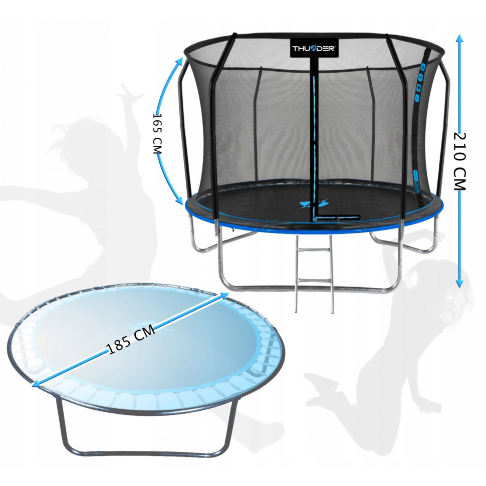 Батут із внутрішньою сіткою Thunder INSIDE-ELITE-6FT-BLUE Black/Blue 185 см