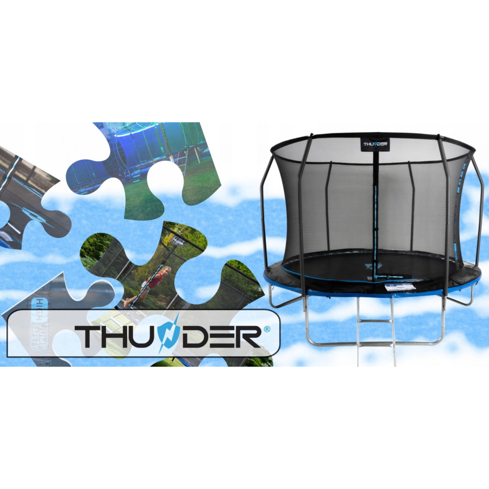 Батут із внутрішньою сіткою Thunder INSIDE-ELITE-6FT-BLUE Black/Blue 185 см