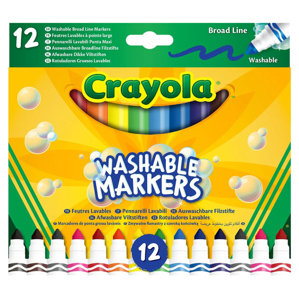 Набір фломастерів широка лінія (washable) Crayola 58-8340, 12 кольорів в упаковці