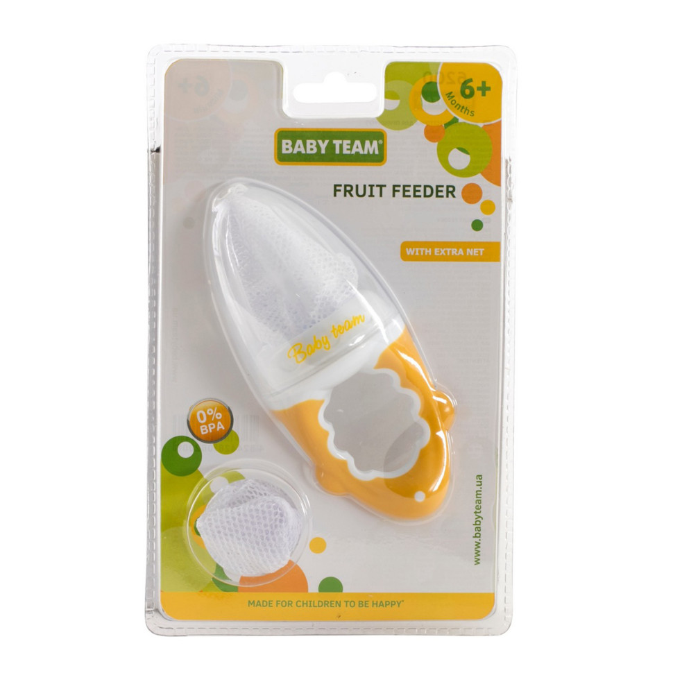 Ниблер для прикорма младенцев Фрут Фидер Baby Team 6200_жовтий, сеточка