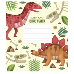 Тетрадь ученическая Dino park Школярик 012-3227K-4  в клетку на 12 листов            