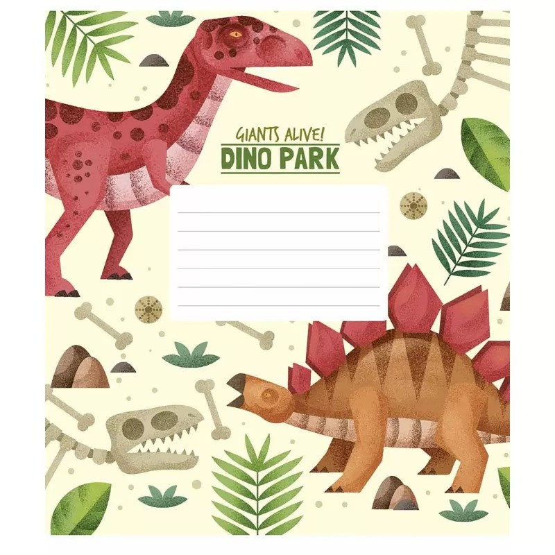Тетрадь ученическая Dino park Школярик 012-3227K-4  в клетку на 12 листов            