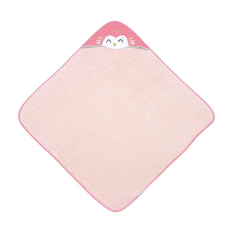 Детское полотенце после купания Сова Canpol babies 26/801_pin с капюшоном 100x100 см
